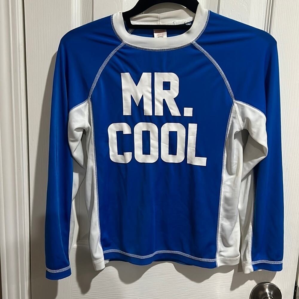 Gymboree Mr Cool Rash guard Boys Sz Medium Blue White